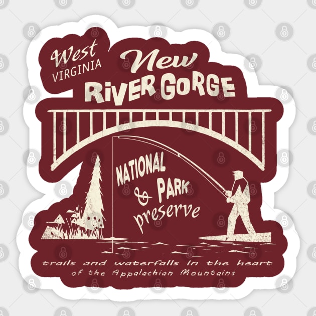 New River Gorge National Park West Virginia Sticker by Alexander Luminova